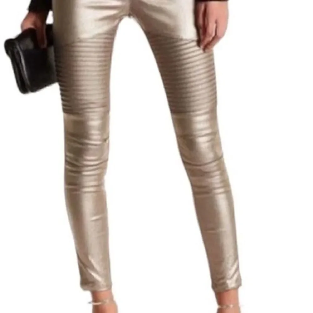 Oober Swank Nordstrom Metallic Gold Leggings Extra Small NWT